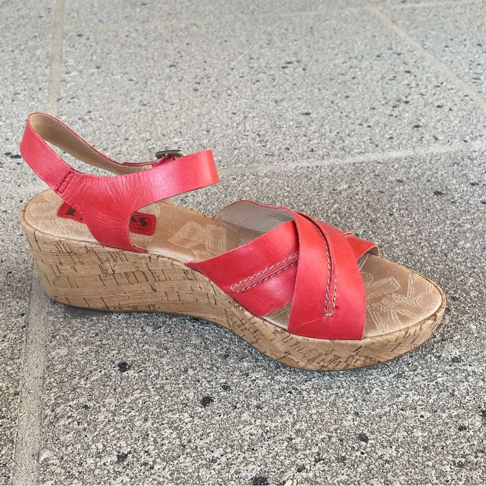 KORK-EASE Brenda Rose Open-Toe Kirk Wedged Sandals Open Toe Sz 8 READ - Picture 5 of 15
